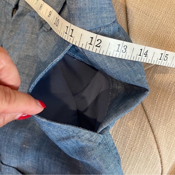 Bg: Loft chambray Linen cotton Blend shorts Pockets Sz 10 Great used condition - Picture 9 of 12